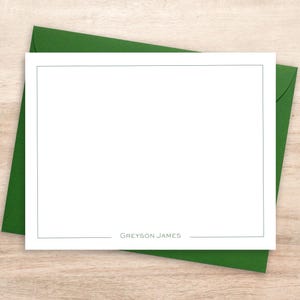 Custom Stationery Note Cards with Border / Personalized Stationary with Thin Border / Set of  Custom Notecards / Personalized Stationery
