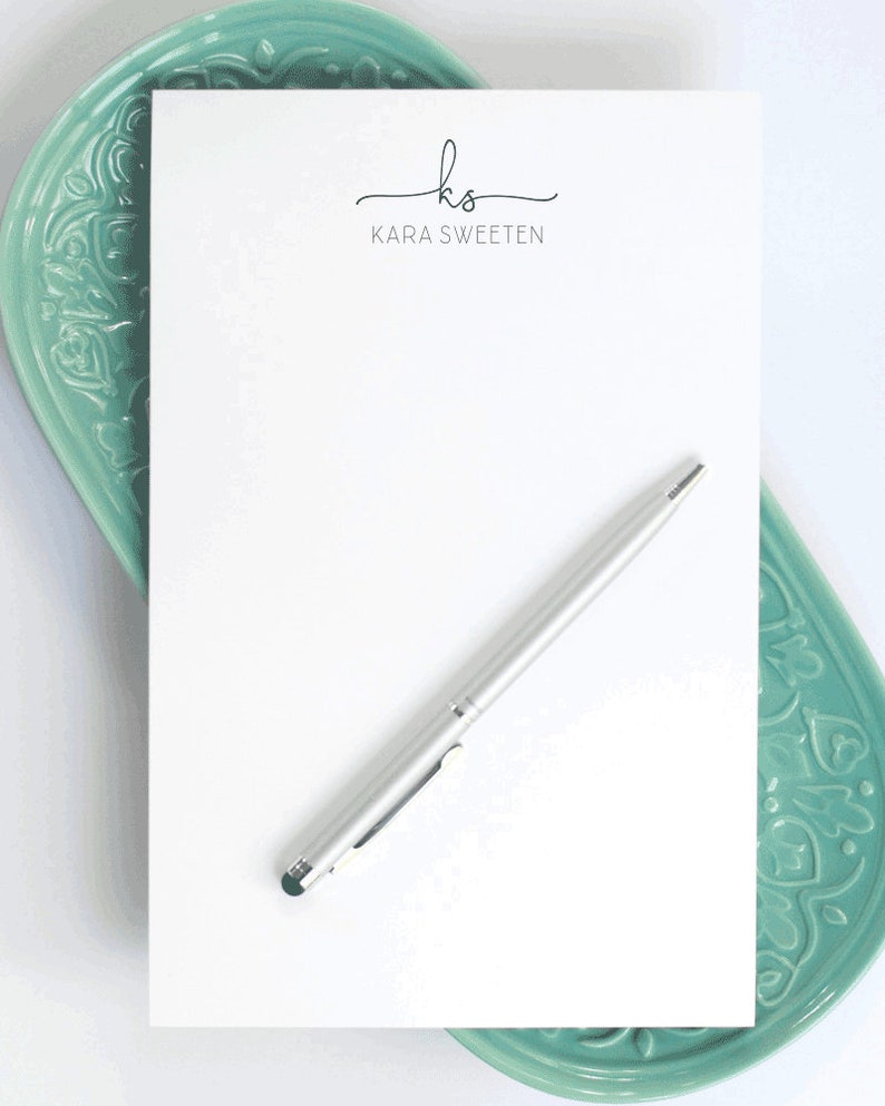 Personalized Large Notepad / Notepad with Modern with Modern Design / Custom Personal Half-Sheet Note Pad / Personalized Jotter Pad for Her