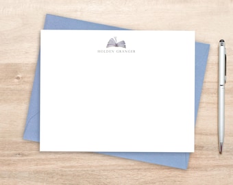 Personalized Stationery Cards with Book Graphic / Notecard Set for Book-Lovers / Custom Stationary for Teachers / Stationery for Book-Lovers