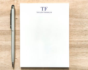 Personalized Notepad with Uppercase Initials and Name / Small Notepad with Modern Design / Custom Personal Note Pad