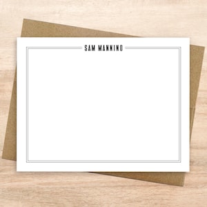 Personalized Note Card Set: Double Border Stationery