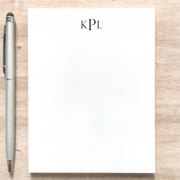 Personalized Monogram Notepad: Small Memo Pad with Initials