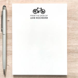 Personalized Bicycle Notepad: Custom Stationery Gift
