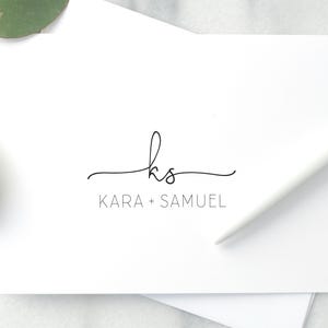 Personalized Folded Stationery with Modern Monogram / Set of Wedding Thank You Note Cards / Paper Anniversary Gift for Married Couple