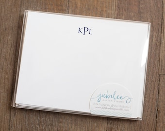 Monogrammed Note Cards / Personalized Stationary with Traditional Monogram / Set of  Notecards / Social Stationary / Personalized Notecard