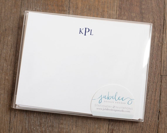 Monogrammed note cards deals