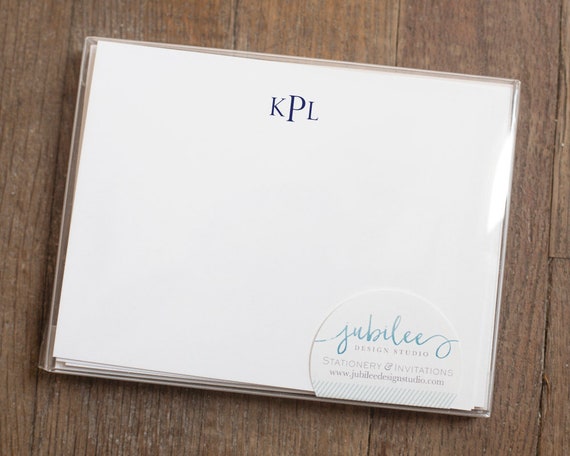 Monogrammed Note Cards / Personalized Stationary With Traditional Monogram  / Set of Notecards / Social Stationary / Personalized Notecard 