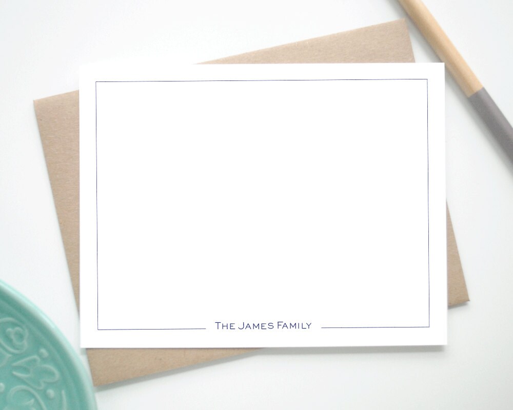 Custom Stationery Note Cards With Border / Personalized Etsy