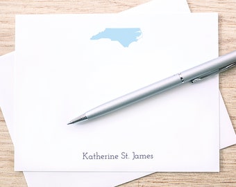 Custom State Map Stationery / Personalized Stationary Note Card Set / Moving Gift / Stationary with State Image / College Sports Fan Gift