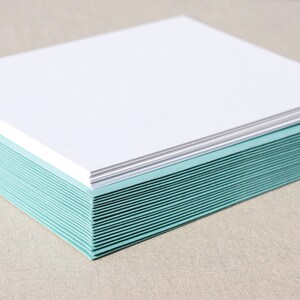 Blank Cards with Aqua Envelopes: A2 Size, Set of 20