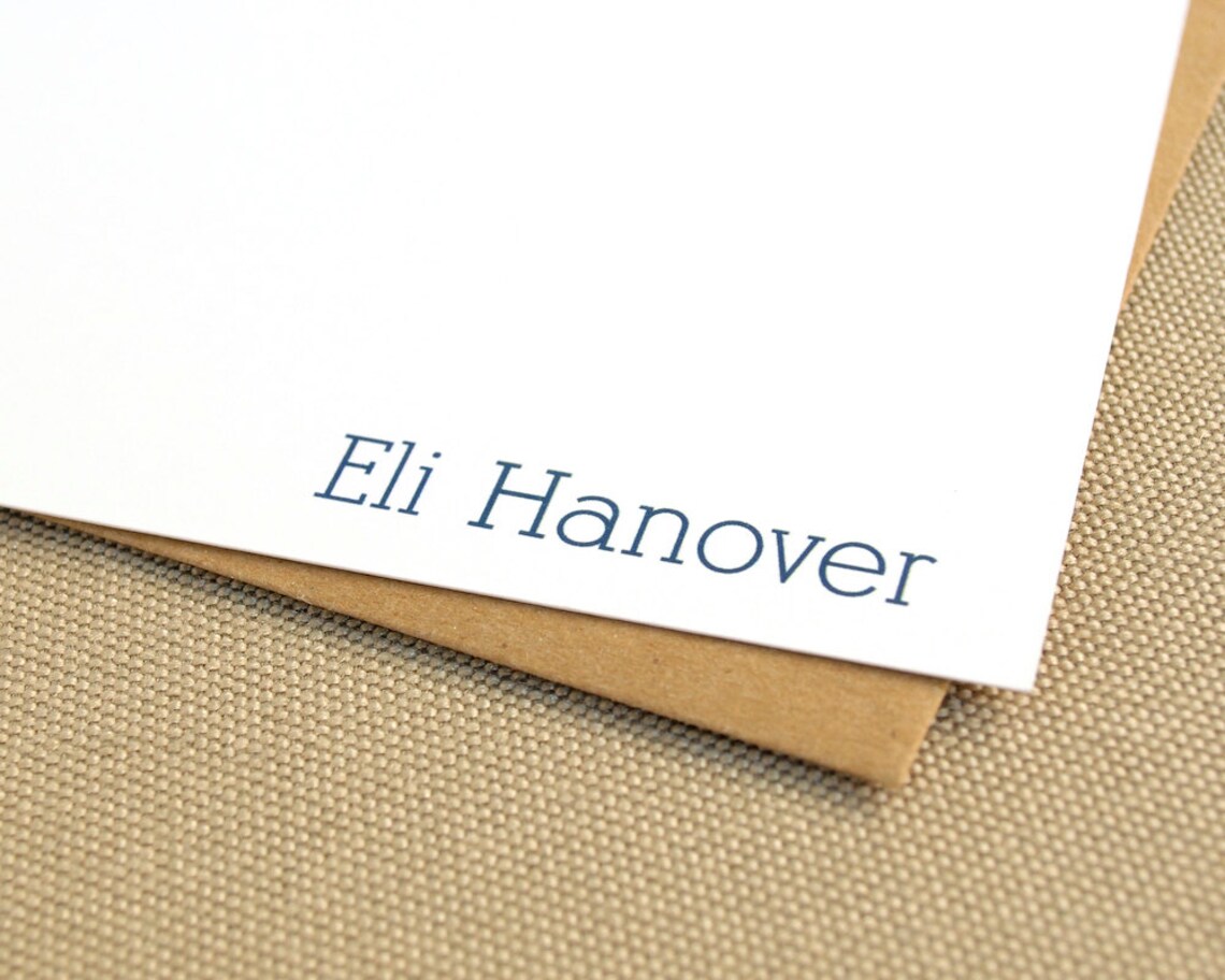 Personalized Flat Stationery Cards With Name in Lower Corner / Etsy