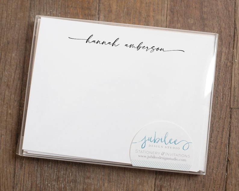 Personalized Script Notecard Set: Custom Stationery With Envelopes - Etsy