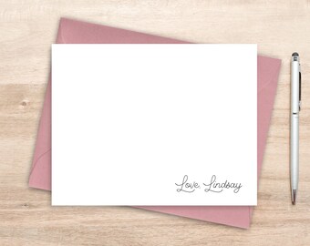 Personalized Notecard Set: Modern Feminine Stationery Gift