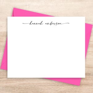Personalized Script Notecard Set: Custom Stationery With Envelopes - Etsy