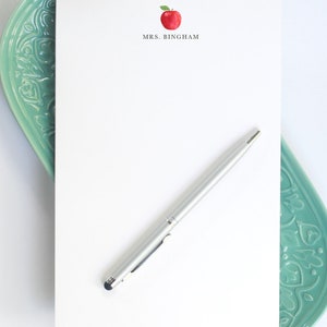 Personalized Large Notepad / Notepad with Apple Design / Custom Personal Half-Sheet Note Pad / Personalized Notepad for Teachers image 2