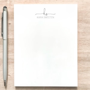 Personalized Notepad with Name and Initials / Small Notepad with Modern Design / Custom Personal Note Pad / Personalized Jotter Pad for Her
