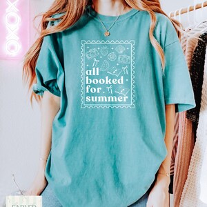 All Booked For Summer Comfort Colors Bookish Merch Book Lover Shirt Coquette T Shirt Cute Girly Unisex Reading TShirt Bookish Summer Shirt