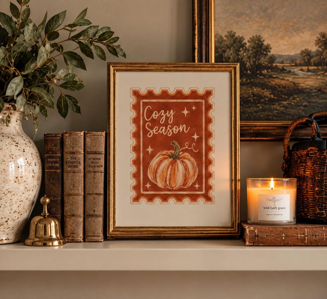 Cozy Season PNG + Printable Wall Art, Fall Pumpkin Digital Download ...