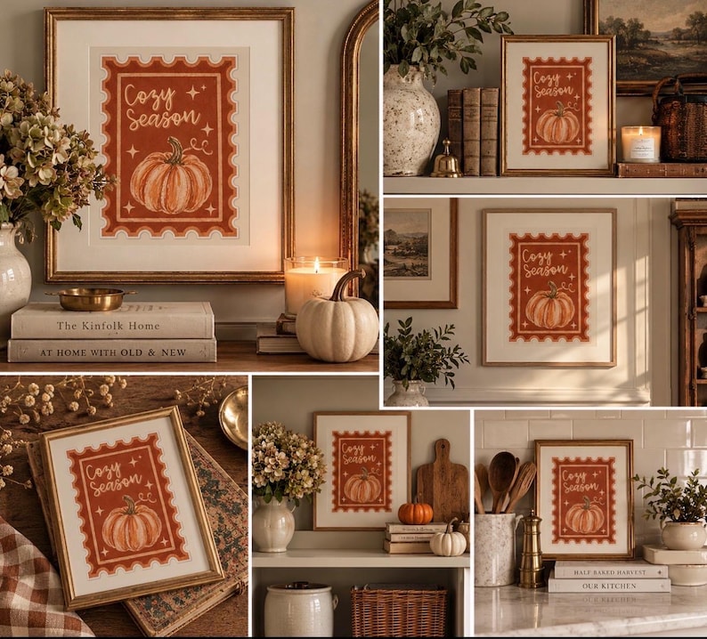 Cozy Season PNG + Printable Wall Art, Fall Pumpkin Digital Download ...