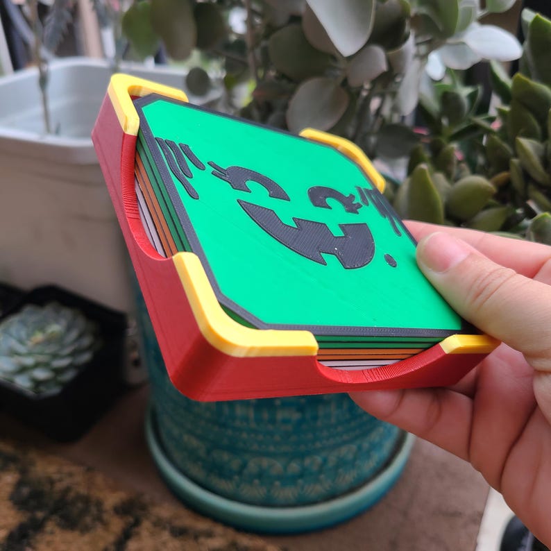 3D Printed Halloween Bucket Coasters: Novelty Drinkware, Set of 6 - Etsy