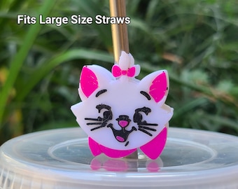 Marie Cat Straw Topper: 3D Printed Stanley Cup Charm