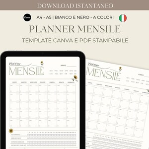 Planner mensile per malattie croniche | Monitoraggio fase ormonale, flare-up, appuntamenti, attività | PDF + Canva A4/A5 stampabile