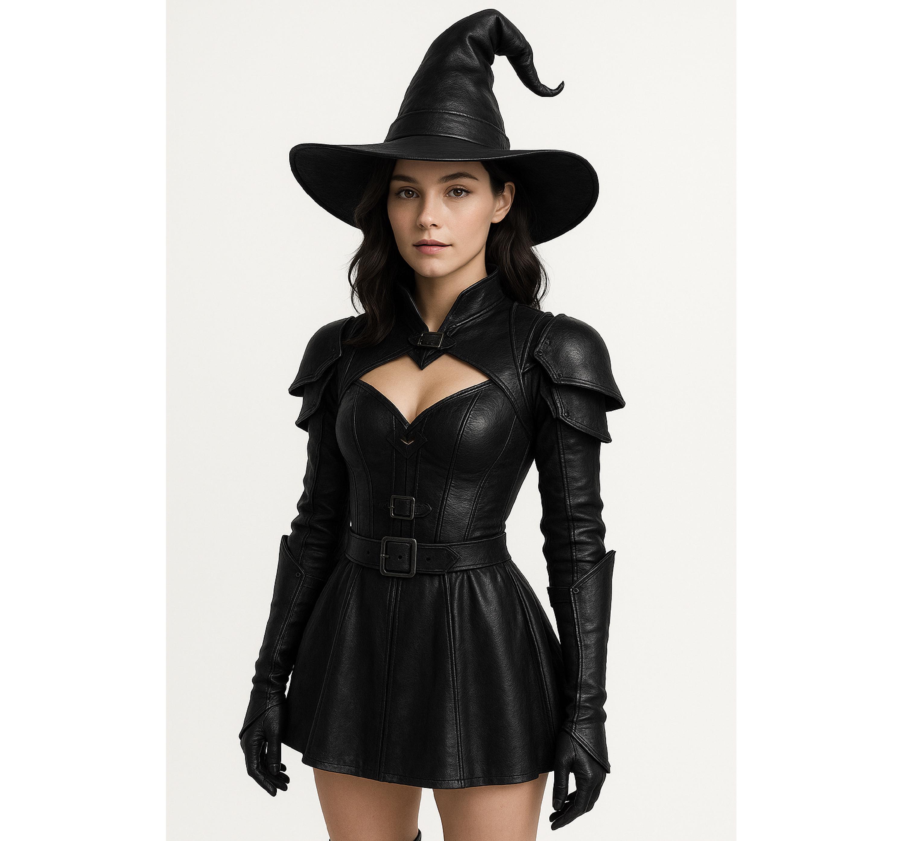 knee length dresses for ladies Dark Knightress Faux Leather Suspender Adult Halloween Costume  Shosy