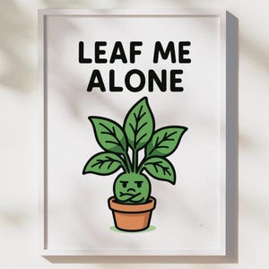 Póster de pared con plantas divertidas, decoración de plantas de interior con dibujos animados, impresión botánica kawaii, póster suculento para amantes de las plantas.