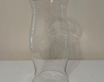 Tall Clear Glass Hurricane Vase / Cloche – 15.5” Display Dome Centerpiece