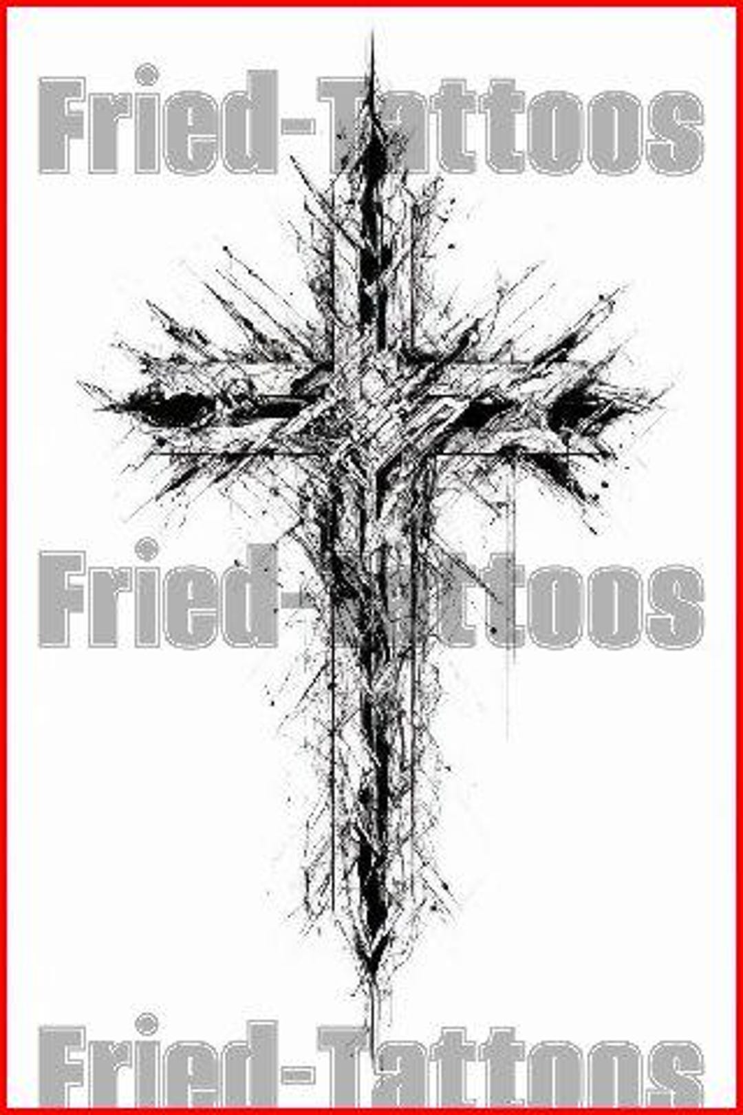 Cyber Sigilism Cross Tattoo Design - Digital Faith Gothic Art Download ...