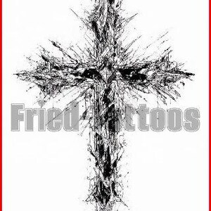 Cyber Sigilism Cross Tattoo Design - Digital Faith Gothic Art Download ...