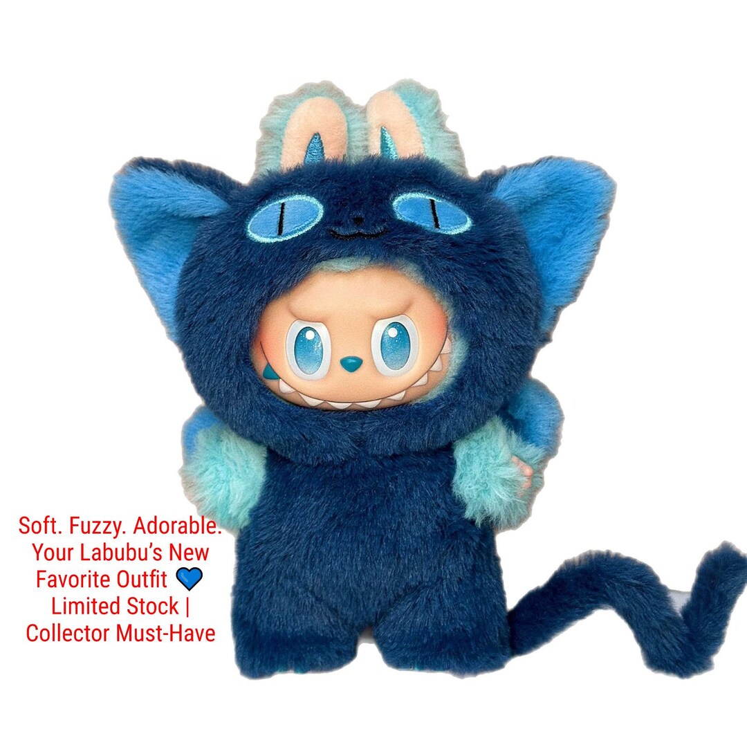 Labubu Cat Labubu Cat Costume | Blue Plush Furry Outfit for 15-18cm Doll | Labubu ...