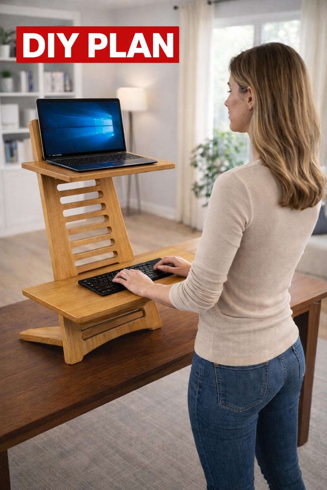DIY Adjustable Standing Desk Plan – Ergonomic Laptop Stand (digital ...