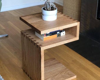 Planos de mesa auxiliar moderna de madera tipo C (DIY) / Descarga digital en PDF