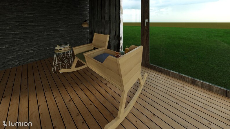 DIY Rocking Chair & Cradle Woodworking Plans | Mom and Baby Double ...