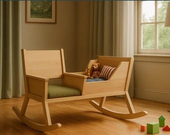 DIY Rocking Chair & Cradle Woodworking Plans | Mom and Baby Double Rocker Blueprint | Digital Download