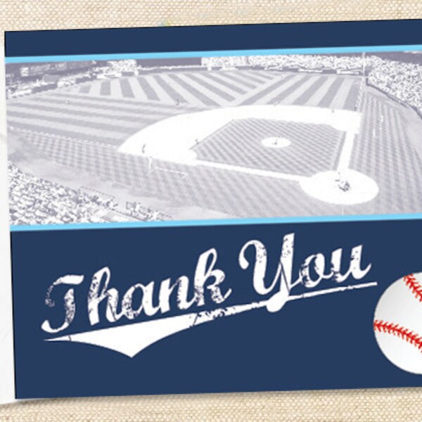BASEBALL Thank You Cards - set of 15