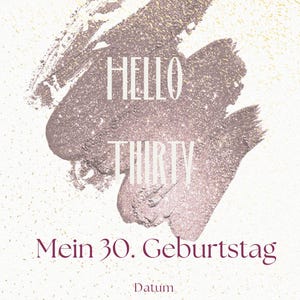 Hello Thirty, 30. Geburtstag Einladungskarte