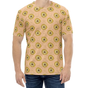 Yellow Lemon Pattern T-Shirt – Bold & Artistic Fruit Print Tee – Aesthetic Summer Fruit Tee