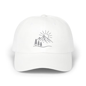 Embroidered Outdoor Place Cap | Adventure Hat, Nature Scene Embroidery, Hiking Gift
