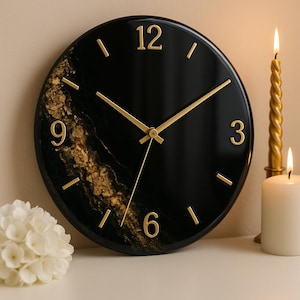 Handmade Epoxy Wall Clock – Epoxy Resin Clock for Contemporary Decor – Artisan Resin Clock