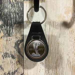 Shelby GT500 Keychain | Premium Metal and Leather Key Fob | Unique Custom Gift for Performance Car Fans | Legendary Mustang Shelby Accessory