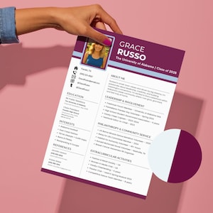 Modèle sur toile Wine & Blue Club d'étudiantes | CV avec photo, lettre de motivation sororité, tableau d'ambiance, carte de visite urgente, remerciement PNM