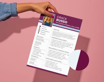 Wine & Blue Sorority Canva Template | Sorority Resume with Photo, Sorority Cover Letter, Mood Board, Rush Business Card, PNM Thank You