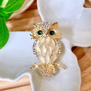 Brooch Pin-Opal Owl Brooch Pin,Vintage Owl Pin,Inspired Unisex Pin,Animal lovers Gift,Suit Dress Hat Bag Accessories,Jewelry Gift For Her