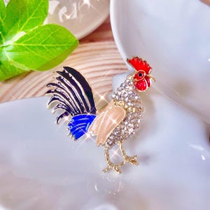 Brooch Pin-Rooster Brooch Pin,Animal Lovers Gift,Vintage Rhinestone Pin,Inspired Unisex Pin,Lapel Dress Hat Accessories,Jewelry Gift for Her