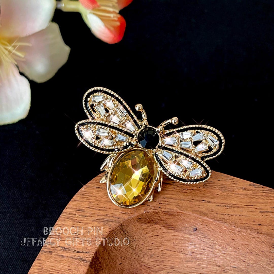 Rhinestone Honey Bee Brooch Pin-sparkling Crystal Bee Pin,elegant ...