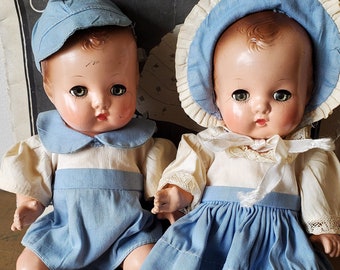 Vintage 1930's Effanbee Patsy Babyette Twin Dolls, 1930's Effanbee Babyette Dolls, Vintage Patsy Dolls, Vintage Effanbee Patsy Babyette Doll