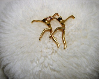 Dancing Figures Tie Pin, Dancing Figures Stick Pin, Modernistic Dancing Figures, Stick Figure Dancers