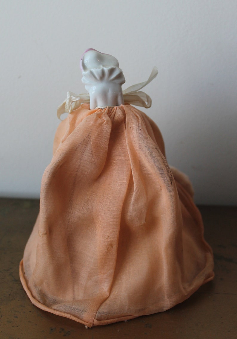 Vintage Powder Puff Holder With German Porcelain Half Doll Etsy Australia